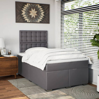Giroletto a Molle con Materasso Grigio 120x190 cm in Similpelle | homemem39