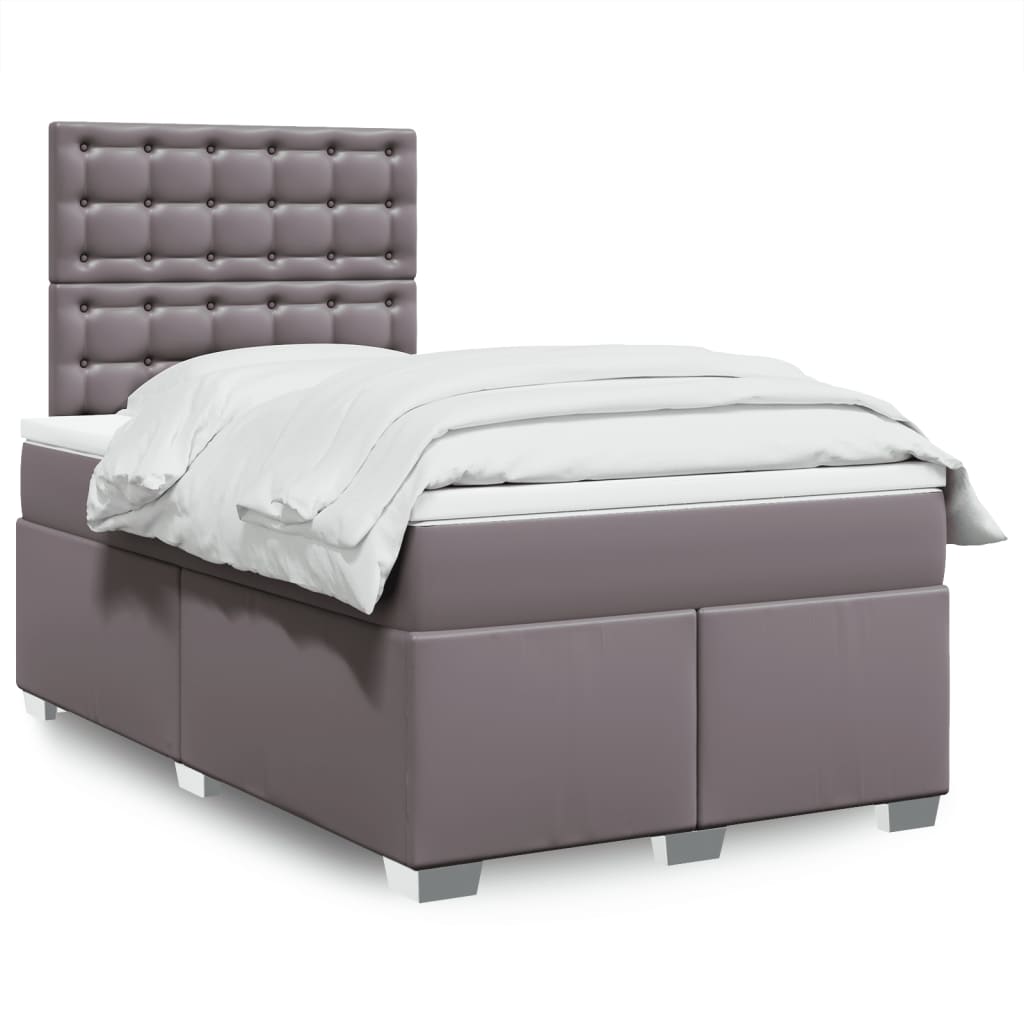 Giroletto a Molle con Materasso Grigio 120x190 cm in Similpelle | homemem39
