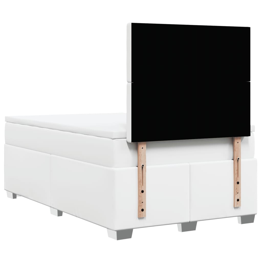 Giroletto a Molle con Materasso Bianco 120x200 cm in Similpelle - homemem39