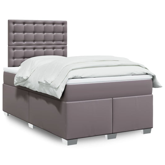 Giroletto a Molle con Materasso Grigio 120x200 cm in Similpelle