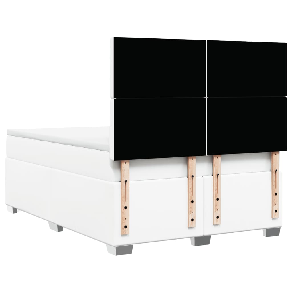 Giroletto a Molle con Materasso Bianco 140x200 cm in Similpelle - homemem39