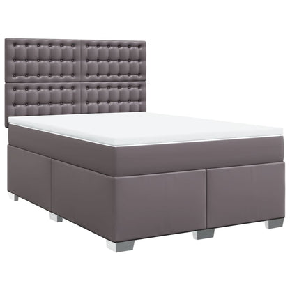 Giroletto a Molle con Materasso Grigio 140x200 cm in Similpelle