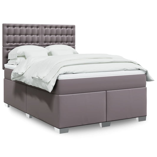 Giroletto a Molle con Materasso Grigio 140x200 cm in Similpelle