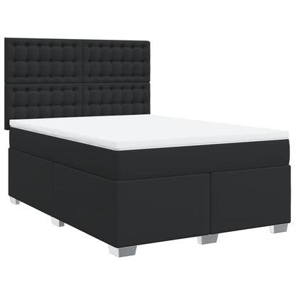 Giroletto a Molle con Materasso Nero 160x200 cm in Similpelle
