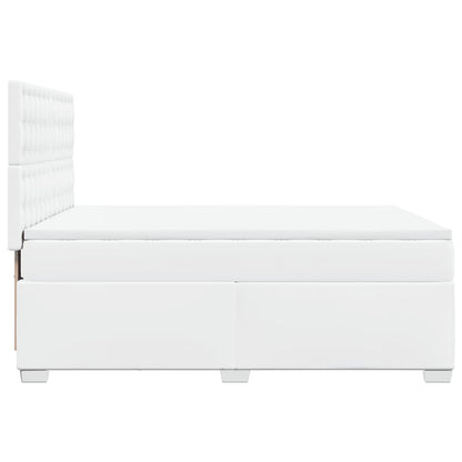 Giroletto a Molle con Materasso Bianco 160x200 cm in Similpelle