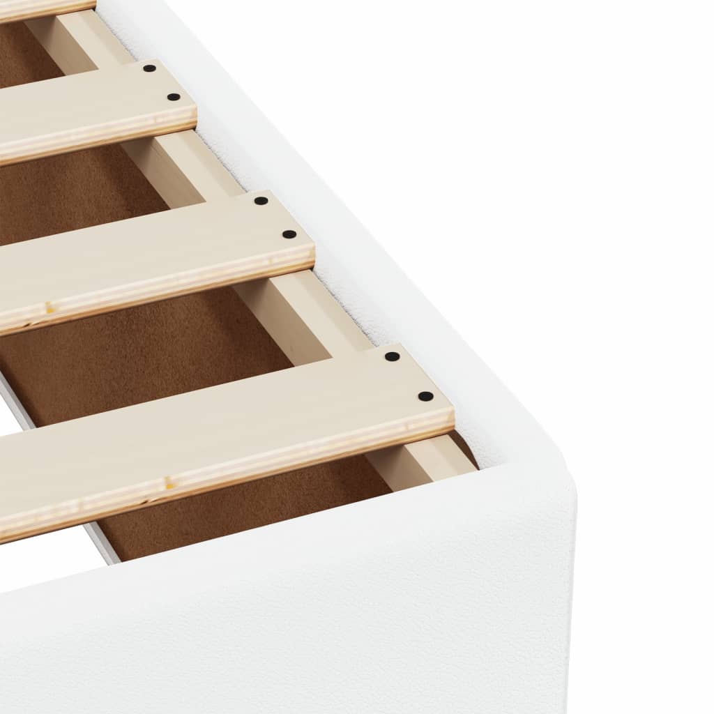 Giroletto a Molle con Materasso Bianco 200x200cm in Similpelle - homemem39