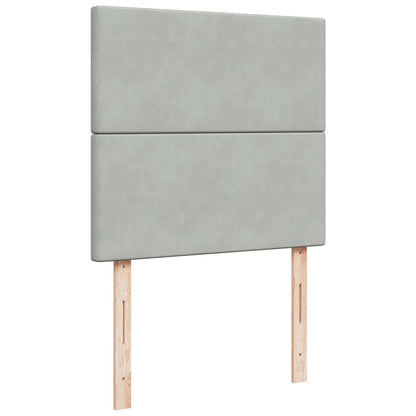 Giroletto a Molle con Materasso Grigio Chiaro 80x200 cm Velluto