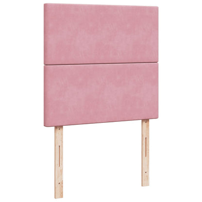 Giroletto a Molle con Materasso Rosa 80x200 cm in Velluto - homemem39