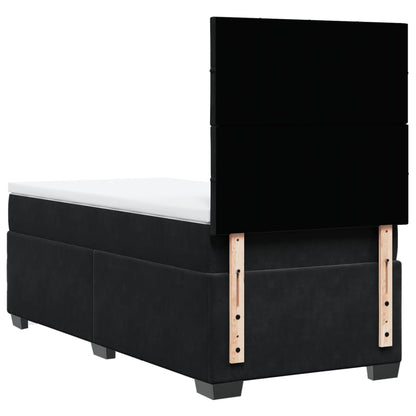 Giroletto a Molle con Materasso Nero 80x200 cm in Velluto