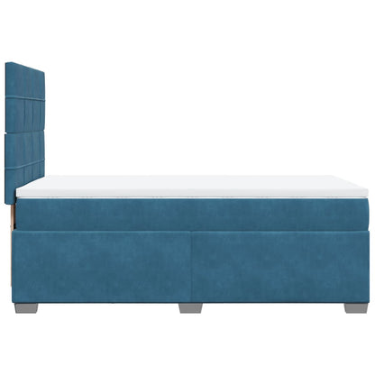Giroletto a Molle con Materasso Blu 80x200 cm in Velluto