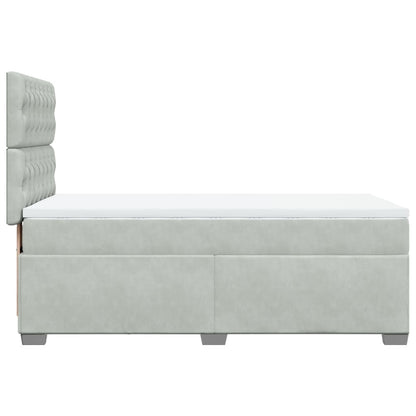 Giroletto a Molle con Materasso Grigio Chiaro 80x200 cm Velluto