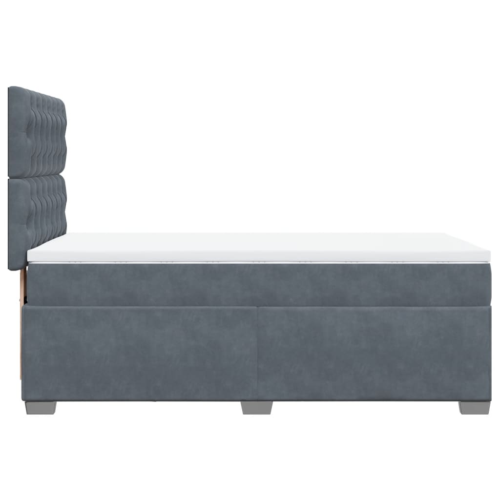 Giroletto a Molle con Materasso Grigio Scuro 80x200 cm Velluto | homemem39