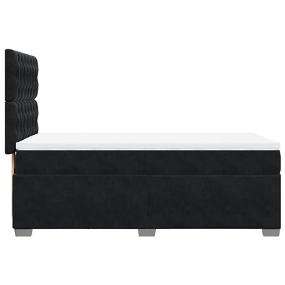 Giroletto a Molle con Materasso Nero 80x200 cm in Velluto
