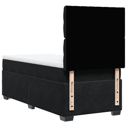 Giroletto a Molle con Materasso Nero 80x200 cm in Velluto