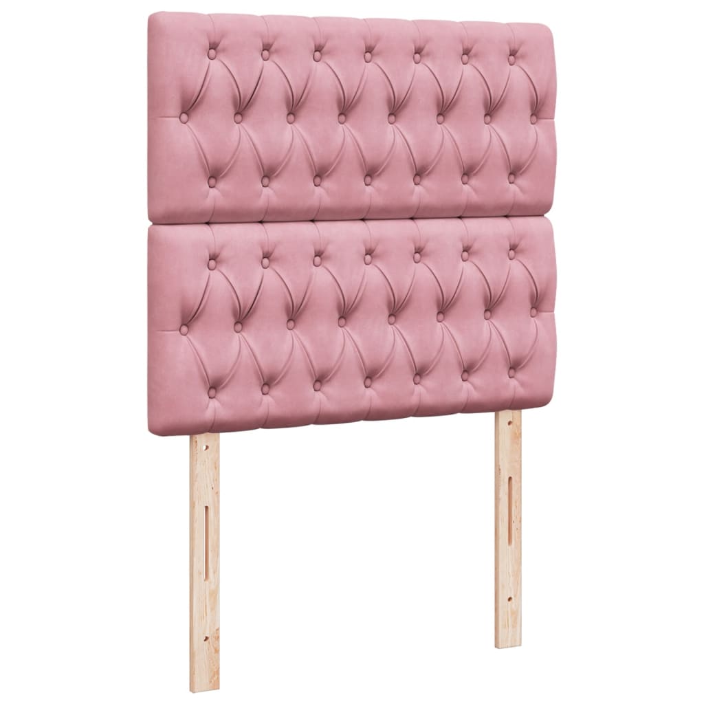 Giroletto a Molle con Materasso Rosa 80x200 cm in Velluto - homemem39