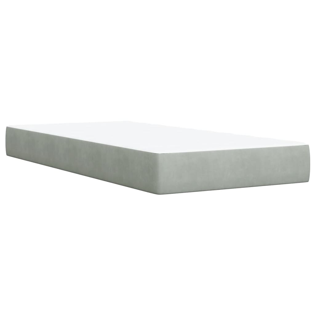 Giroletto a Molle con Materasso Grigio Chiaro 80x200 cm Velluto