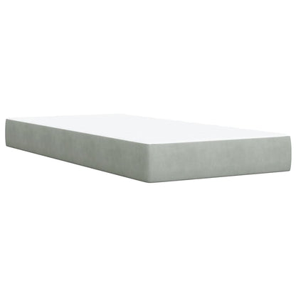 Giroletto a Molle con Materasso Grigio Chiaro 80x200 cm Velluto