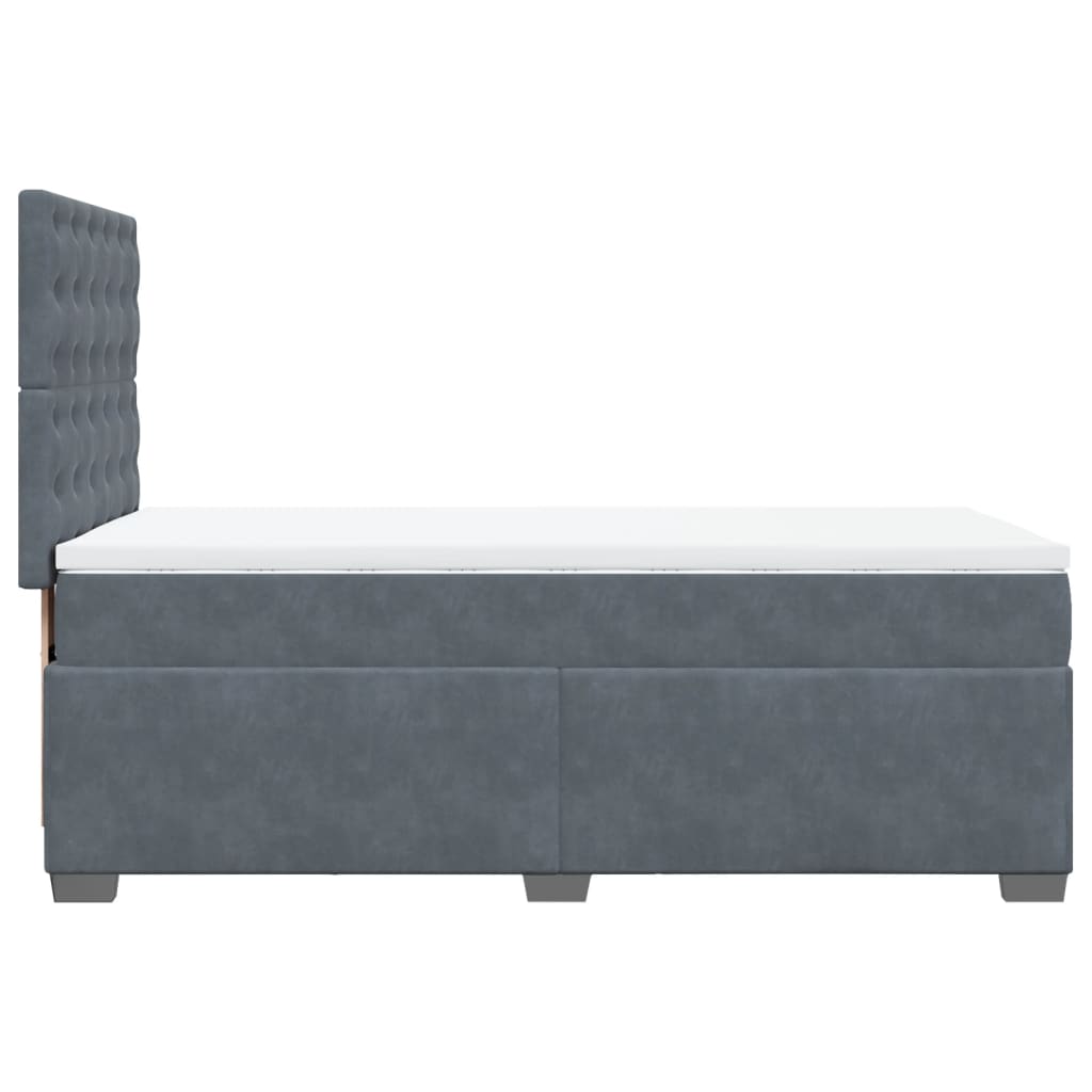Giroletto a Molle con Materasso Grigio Scuro 80x200 cm Velluto | homemem39