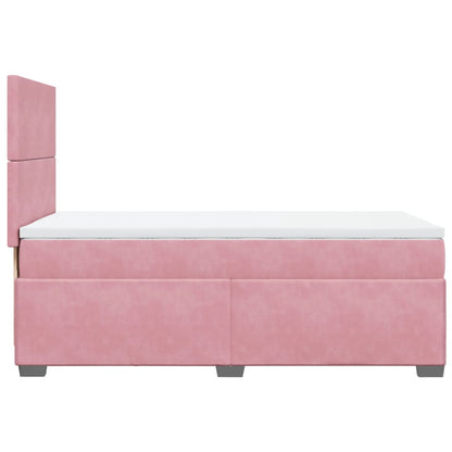Giroletto a Molle con Materasso Rosa 90x190 cm in Velluto