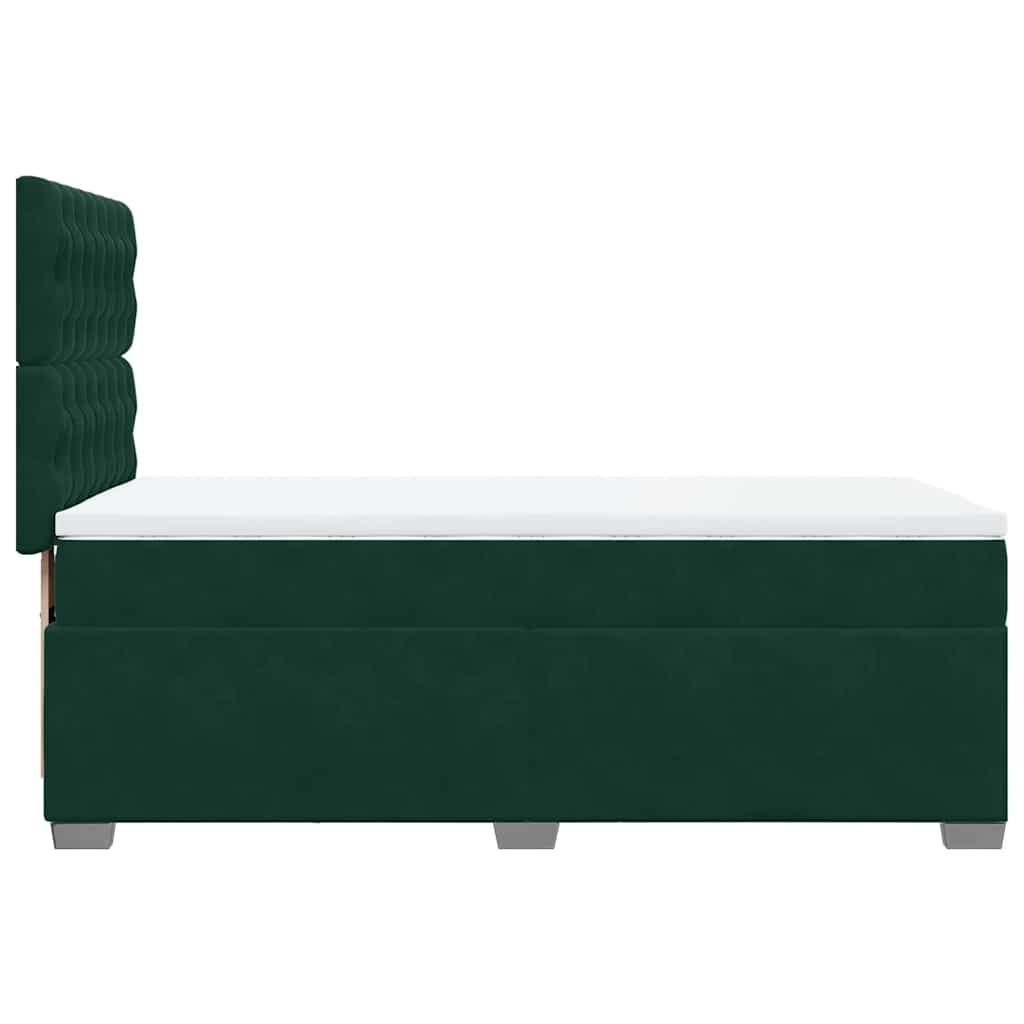 Giroletto a Molle con Materasso Verde Scuro 90x190 cm Velluto | homemem39