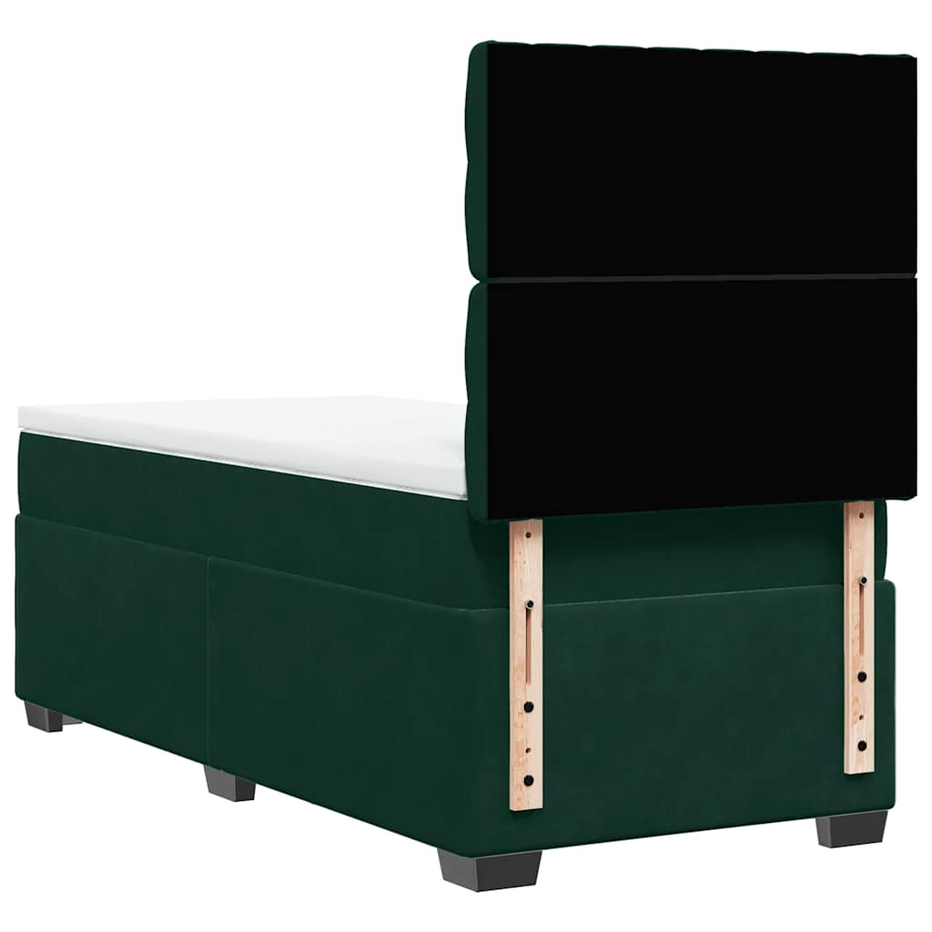 Giroletto a Molle con Materasso Verde Scuro 90x190 cm Velluto | homemem39
