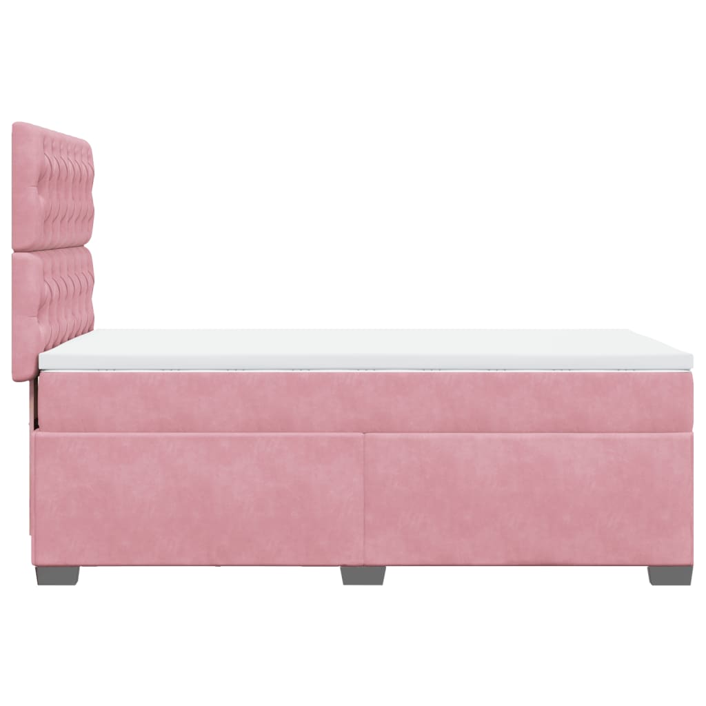 Giroletto a Molle con Materasso Rosa 90x190 cm in Velluto