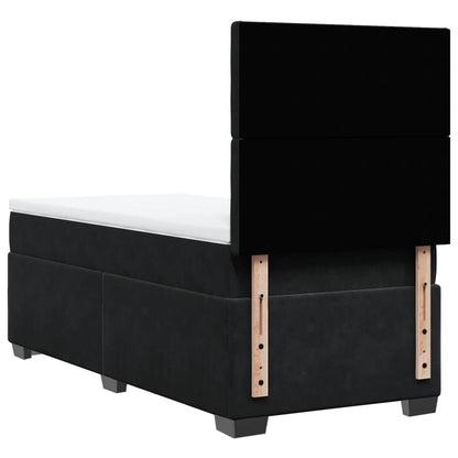 Giroletto a Molle con Materasso Nero 90x190 cm in Velluto
