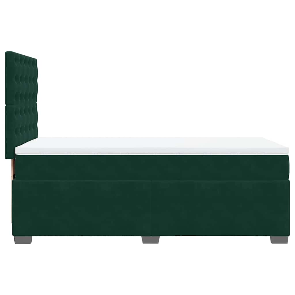 Giroletto a Molle con Materasso Verde Scuro 90x190 cm Velluto | homemem39