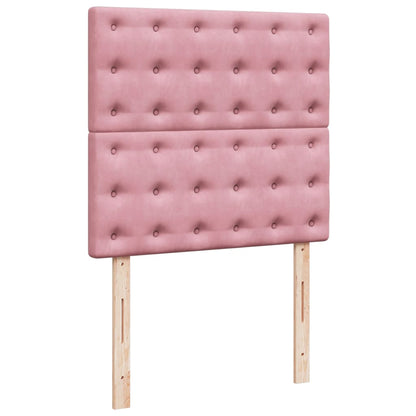 Giroletto a Molle con Materasso Rosa 90x190 cm in Velluto