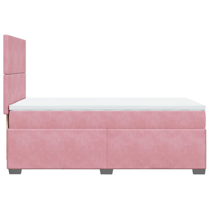 Giroletto a Molle con Materasso Rosa 90x200 cm in Velluto | homemem39