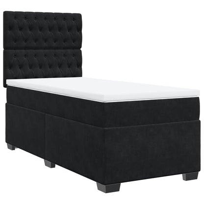Giroletto a Molle con Materasso Nero 90x200 cm in Velluto