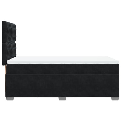 Giroletto a Molle con Materasso Nero 90x200 cm in Velluto