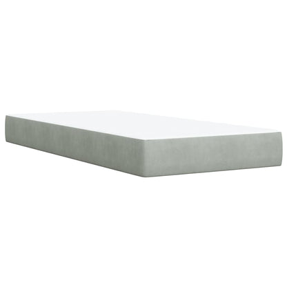 Giroletto a Molle con Materasso Grigio Chiaro 90x200 cm Velluto