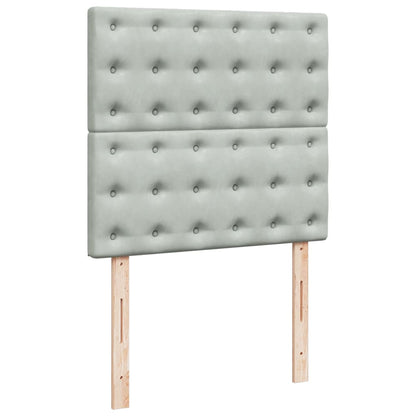 Giroletto a Molle con Materasso Grigio Chiaro 90x200 cm Velluto