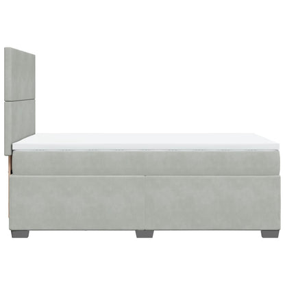 Giroletto a Molle con Materasso Grigio Chiaro 100x200cm Velluto