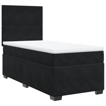 Giroletto a Molle con Materasso Nero 100x200 cm in Velluto