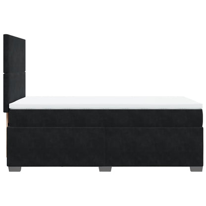 Giroletto a Molle con Materasso Nero 100x200 cm in Velluto