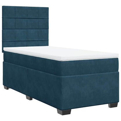 Giroletto a Molle con Materasso Blu 100x200 cm in Velluto | homemem39