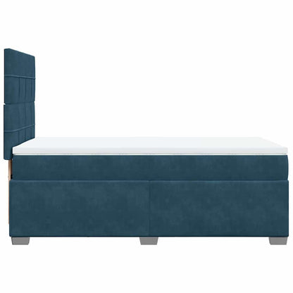 Giroletto a Molle con Materasso Blu 100x200 cm in Velluto | homemem39