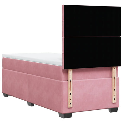 Giroletto a Molle con Materasso Rosa 100x200 cm in Velluto