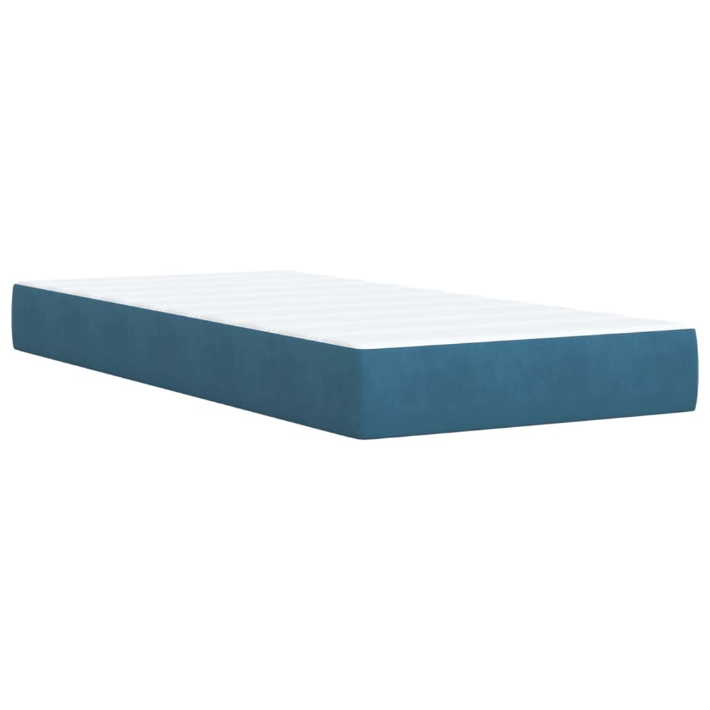 Giroletto a Molle con Materasso Blu 100x200 cm in Velluto