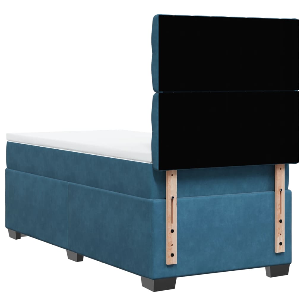 Giroletto a Molle con Materasso Blu 100x200 cm in Velluto
