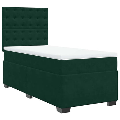 Giroletto a Molle con Materasso Verde Scuro 100x200 cm Velluto | homemem39