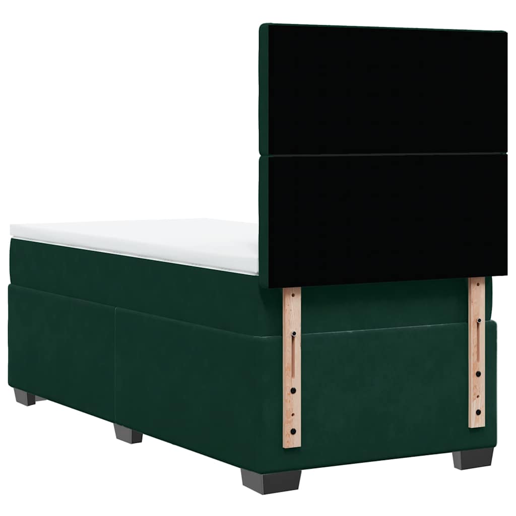 Giroletto a Molle con Materasso Verde Scuro 100x200 cm Velluto | homemem39