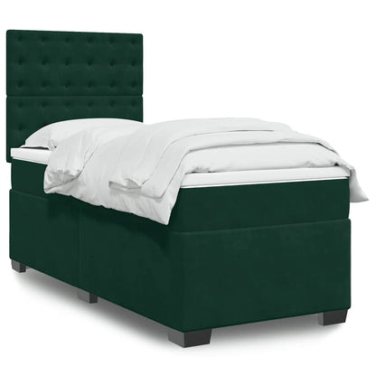 Giroletto a Molle con Materasso Verde Scuro 100x200 cm Velluto | homemem39