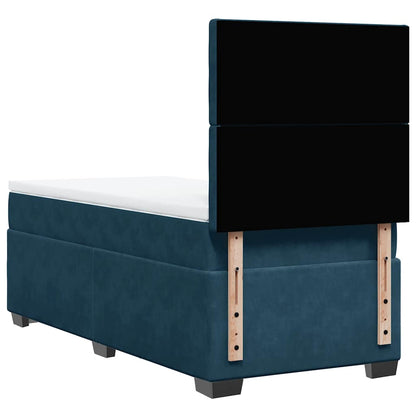 Giroletto a Molle con Materasso Blu 100x200 cm in Velluto | homemem39