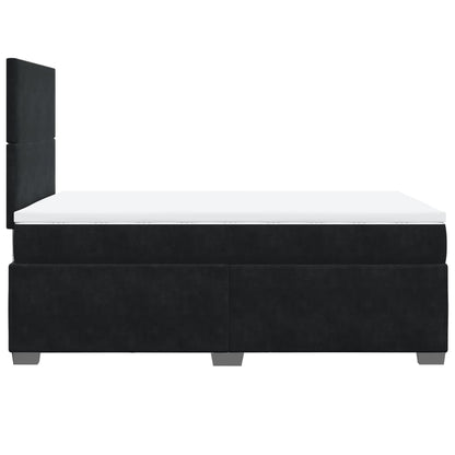 Giroletto a Molle con Materasso Nero 120x190 cm in Velluto