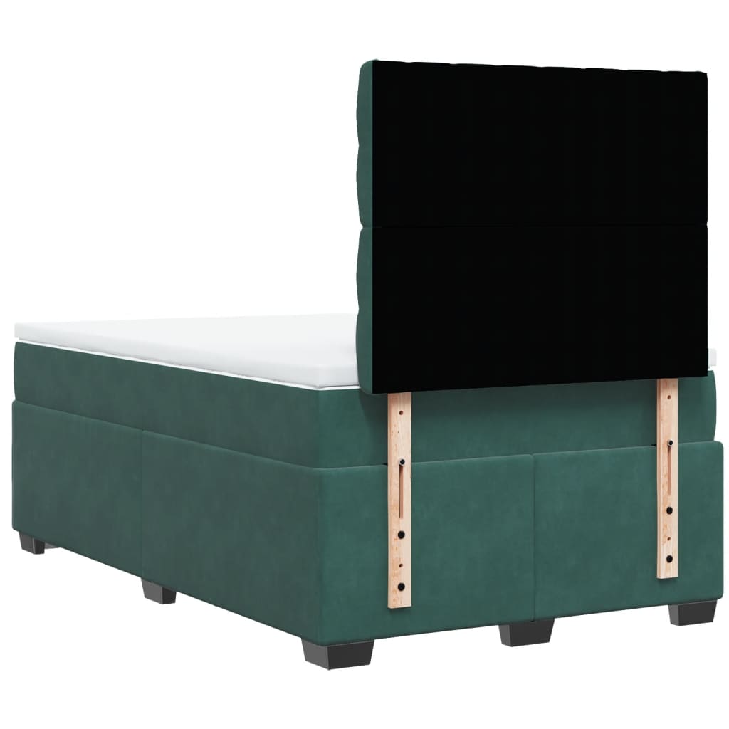 Giroletto a Molle con Materasso Verde Scuro 120x190 cm Velluto - homemem39