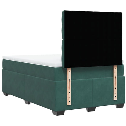 Giroletto a Molle con Materasso Verde Scuro 120x190 cm Velluto - homemem39