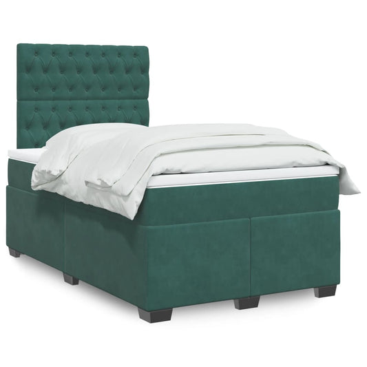 Giroletto a Molle con Materasso Verde Scuro 120x190 cm Velluto - homemem39